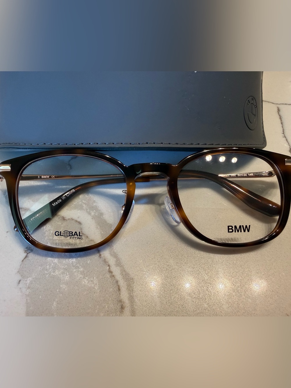BMW Tortoiseshell Round Glasses in Brown